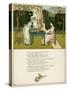 Two Girls Taking Tea on the Lawn-Kate Greenaway-Stretched Canvas