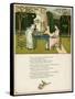 Two Girls Taking Tea on the Lawn-Kate Greenaway-Framed Stretched Canvas