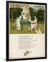 Two Girls Taking Tea on the Lawn-Kate Greenaway-Framed Art Print