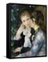 Two Girls Talking-Pierre-Auguste Renoir-Framed Stretched Canvas