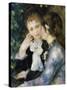 Two Girls Talking-Pierre-Auguste Renoir-Stretched Canvas