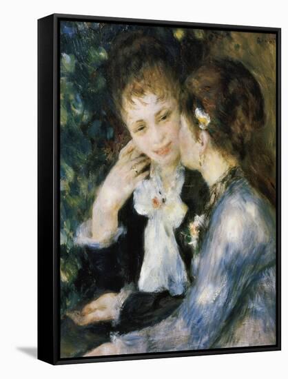 Two Girls Talking-Pierre-Auguste Renoir-Framed Stretched Canvas