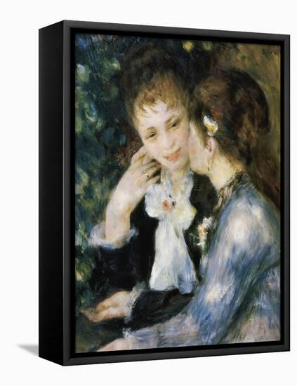Two Girls Talking-Pierre-Auguste Renoir-Framed Stretched Canvas