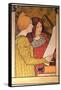 Two Girls with a Printing Press-Paul Berthon-Framed Stretched Canvas