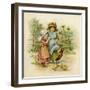 Two Girls with their Chickens-null-Framed Art Print