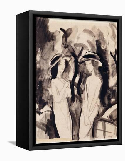 Two Girls; Zwei Madchen, 1914-Auguste Macke-Framed Stretched Canvas