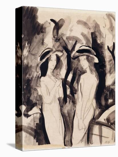 Two Girls; Zwei Madchen, 1914-Auguste Macke-Stretched Canvas