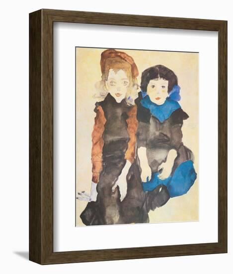 Two Girls-Egon Schiele-Framed Premium Giclee Print