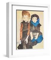 Two Girls-Egon Schiele-Framed Premium Giclee Print