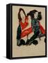 Two Girls-Egon Schiele-Framed Stretched Canvas