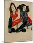 Two Girls-Egon Schiele-Mounted Giclee Print