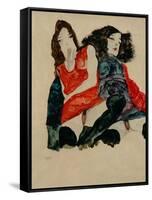 Two Girls-Egon Schiele-Framed Stretched Canvas