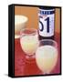 Two Glasses of Pastis, Bottle of Pastis Behind-Peter Medilek-Framed Stretched Canvas