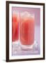 Two Glasses of Pink Grapefruit Juice with Ice Cubes-Foodcollection-Framed Photographic Print