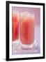 Two Glasses of Pink Grapefruit Juice with Ice Cubes-Foodcollection-Framed Photographic Print