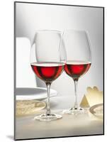 Two Glasses of Red Wine on Festive Table-Alexander Feig-Mounted Photographic Print