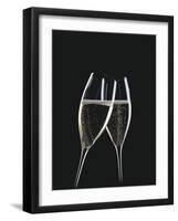 Two Glasses of Sparkling Wine Being Clinked Together-null-Framed Photographic Print