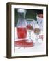 Two Glasses of Strawberry Wine on a Table in the Garden-Alena Hrbkova-Framed Photographic Print