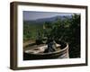 Two Glasses of Wine on Barrel at Kunde Estates Winery, Sonoma Valley, Sonoma County, California-null-Framed Photographic Print