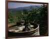 Two Glasses of Wine on Barrel at Kunde Estates Winery, Sonoma Valley, Sonoma County, California-null-Framed Photographic Print