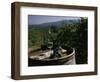 Two Glasses of Wine on Barrel at Kunde Estates Winery, Sonoma Valley, Sonoma County, California-null-Framed Photographic Print