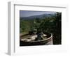 Two Glasses of Wine on Barrel at Kunde Estates Winery, Sonoma Valley, Sonoma County, California-null-Framed Photographic Print