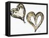 Two Gold and Black Hearts-Gina Ritter-Framed Stretched Canvas