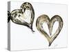 Two Gold and Black Hearts-Gina Ritter-Stretched Canvas