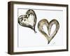 Two Gold and Black Hearts-Gina Ritter-Framed Art Print