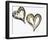 Two Gold and Black Hearts-Gina Ritter-Framed Art Print