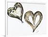 Two Gold and Black Hearts-Gina Ritter-Framed Art Print