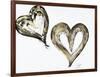 Two Gold and Black Hearts-Gina Ritter-Framed Art Print