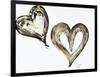 Two Gold and Black Hearts-Gina Ritter-Framed Art Print