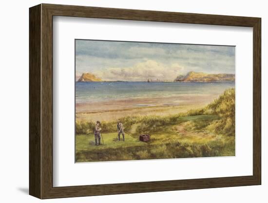 Two Golfers Tee Off at Portmarnock, One of Ireland's Finest Links Courses-null-Framed Photographic Print