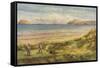 Two Golfers Tee Off at Portmarnock, One of Ireland's Finest Links Courses-null-Framed Stretched Canvas