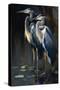 Two Great Blue Herons I-Vivienne Dupont-Stretched Canvas