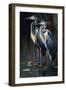 Two Great Blue Herons I-Vivienne Dupont-Framed Art Print