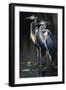 Two Great Blue Herons I-Vivienne Dupont-Framed Art Print