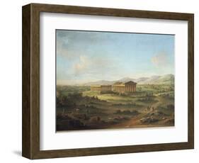 Two Great Temples of Paestum, Basilica on Left and Temple of Neptune or Poseidon on Right-John S. Smith-Framed Giclee Print