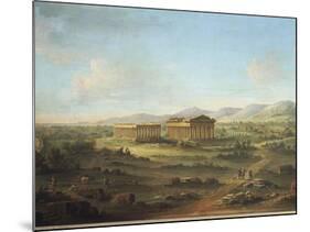 Two Great Temples of Paestum, Basilica on Left and Temple of Neptune or Poseidon on Right-John S. Smith-Mounted Giclee Print