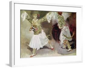 Two Greek Soldiers Dancing (Study of Soliote Dress)-Eugene Delacroix-Framed Giclee Print