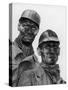 Two Grimy Faced German Coal Miners Posing Resolutely Outside Coal Mine in the Ruhr Valley-Margaret Bourke-White-Stretched Canvas