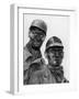 Two Grimy Faced German Coal Miners Posing Resolutely Outside Coal Mine in the Ruhr Valley-Margaret Bourke-White-Framed Photographic Print