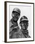 Two Grimy Faced German Coal Miners Posing Resolutely Outside Coal Mine in the Ruhr Valley-Margaret Bourke-White-Framed Photographic Print