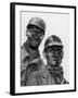 Two Grimy Faced German Coal Miners Posing Resolutely Outside Coal Mine in the Ruhr Valley-Margaret Bourke-White-Framed Photographic Print