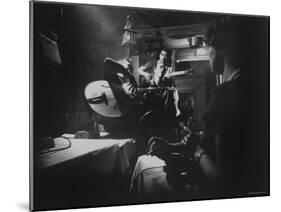 Two Guitarists and Vocalist Entertaining at Club Chez Genevieve-Gjon Mili-Mounted Photographic Print