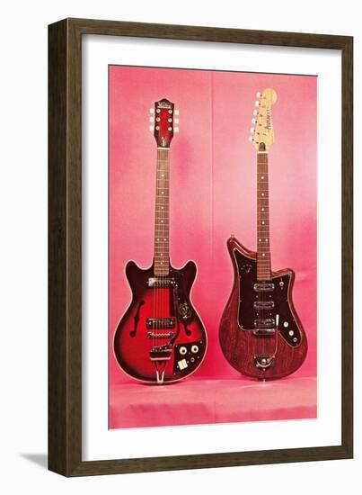 Two Guitars, Retro-null-Framed Art Print