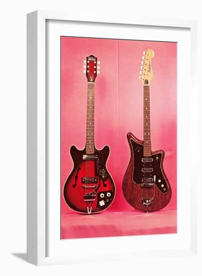 Two Guitars, Retro-null-Framed Art Print