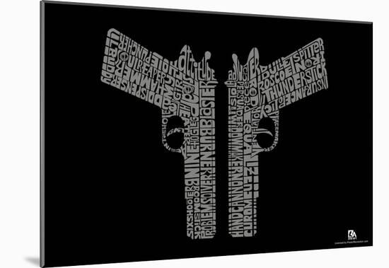 Two Guns Slang Text Poster-null-Mounted Poster