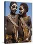 Two Hamer Girls Wearing Traditional Goat Skin Dress Decorated with Cowie Shells, Turmi, Ethiopia-Jane Sweeney-Stretched Canvas